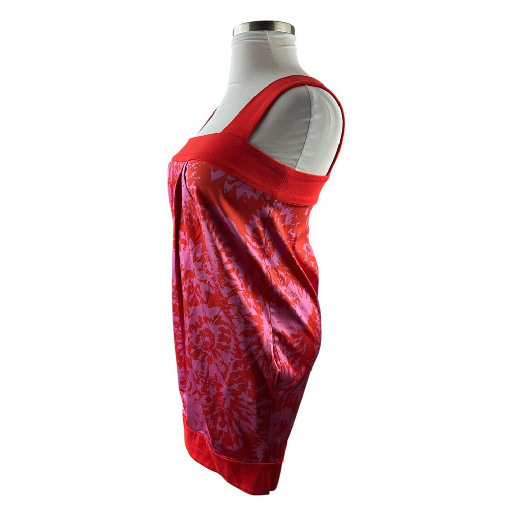 Diane von Furstenberg Silk Blend Pleated Mini Dress Y2K Red & Pink DVF Size 10 - Picture 6 of 13